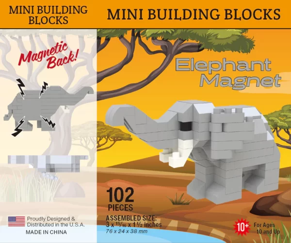 Elephant Magnet - Mini Building Blocks (102 pieces)