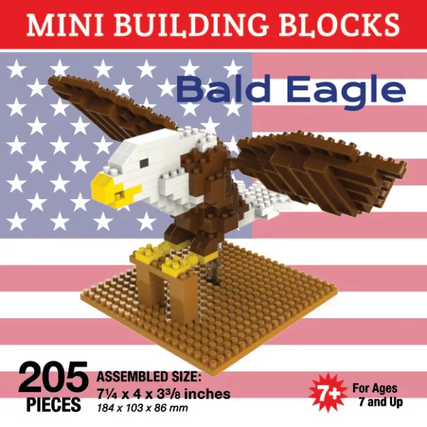 Bald Eagle with American Flag Mini Building Blocks (207 pieces)