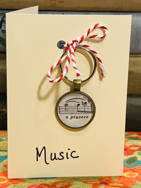 Music Keychain with Gift Card – “Musica Donum Dei" (Latin) ~ "Music is a gift from God.”