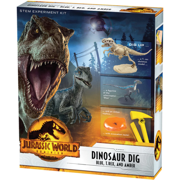 Dinosaur Dig - T. Rex, Mosquito in Amber, Blue (Velociraptor)