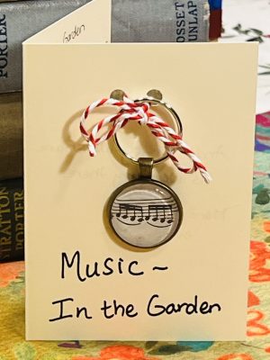In the Garden Hymn Keychain with Gift Card - "I Come to the Garden Alone..."