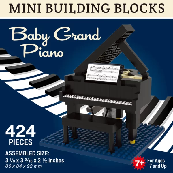 Baby Grand Piano Mini Building Blocks (424 pieces)