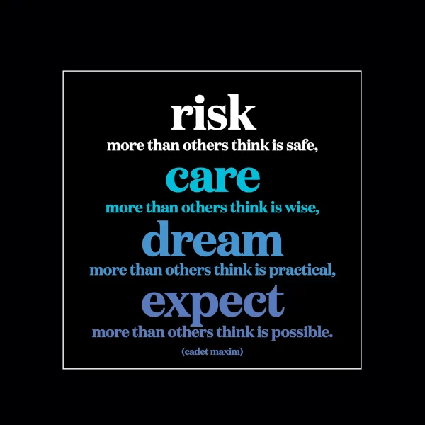 Quotable Magnet - Risk Care Dream Expect (cadet maxim)