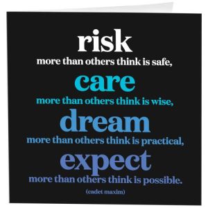 Quotable Magnet - Risk Care Dream Expect (cadet maxim)