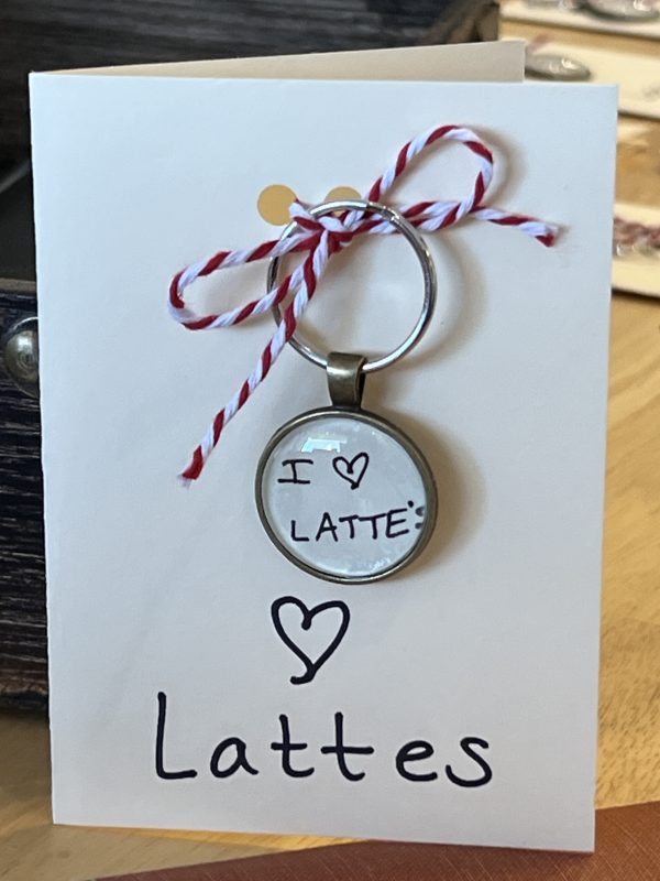 I Love Latte's ~ Keychain with Gift Card ("Latte" trivia & Latin)