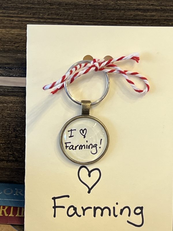 I Love Farming! ~ Keychain with Gift Card (Latin "Love for the land")