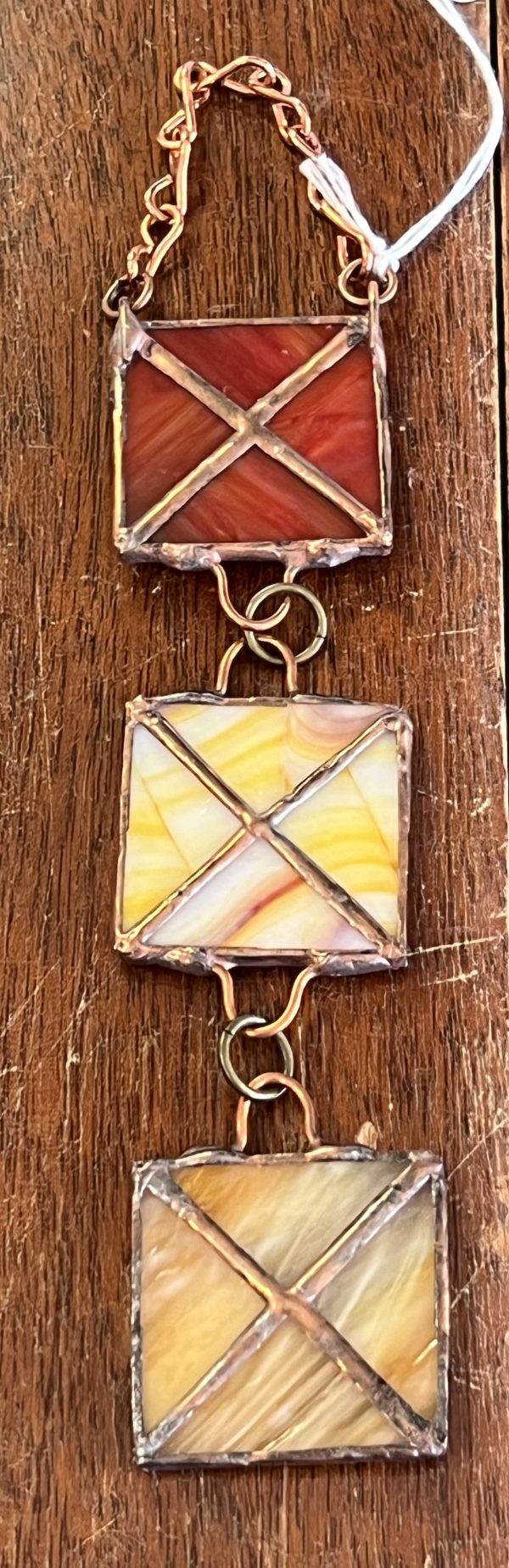 Beautiful Stained Glass - 3 Squares Orange/Yellow (SG810)