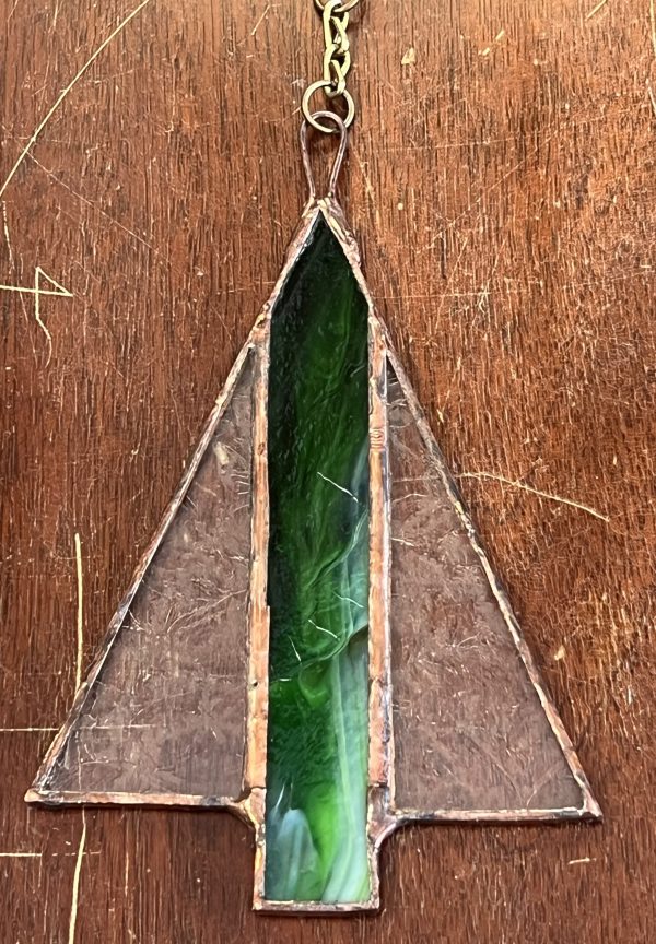 Beautiful Stained Glass Tree (Green Straight Center) (SG813)