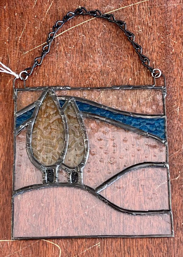Beautiful Stained Glass - Two trees on hillside (SG824)