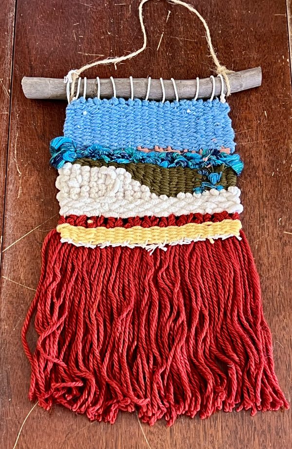 Macrame Wall Hanging - Red with Blue (MM841)