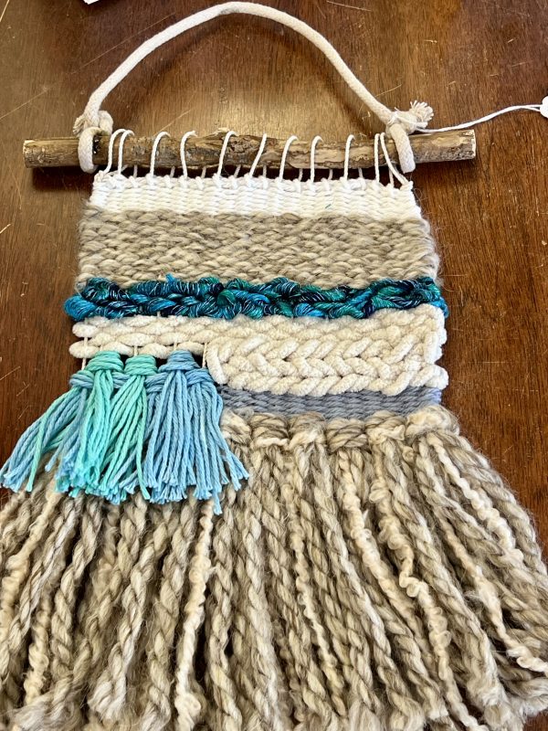 Macrame Wall Hanging - Light Brown with Teal (MM842)