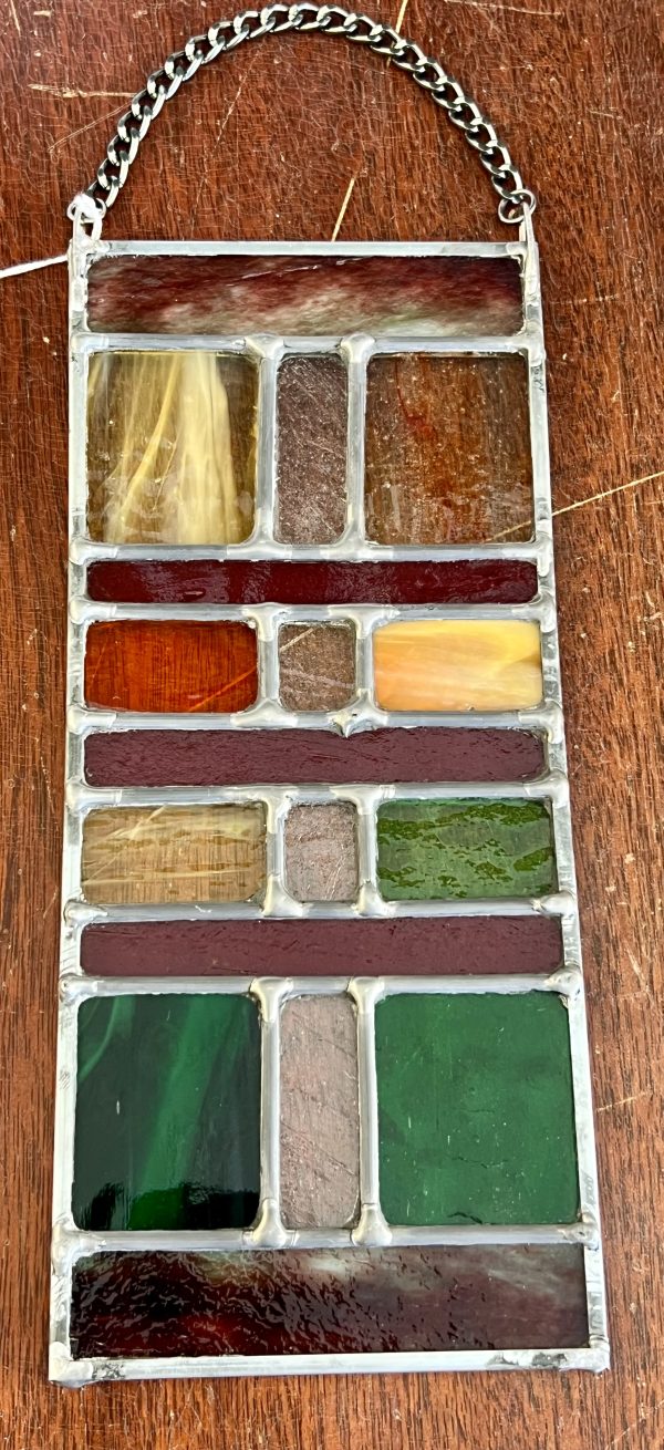 Beautiful Stained Glass - Tall Rectangle with Green/Yellow Windows (SG838)