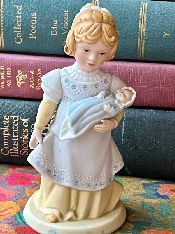 Mother with Little Baby in Baby Blue - "A Mother's Love" Avon Figurine (R123)