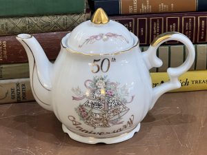 Golden Rimmed 50th Anniversary Elegant Teapot