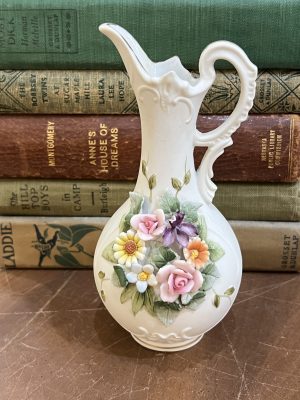 Elegant Spring Flowers White Pitcher