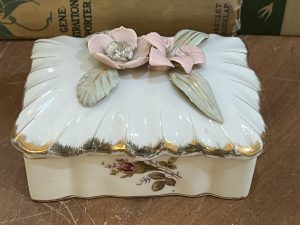 Rose Trinket Dish with Floral Lid