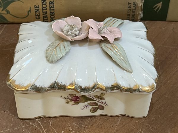 Rose Trinket Dish with Floral Lid