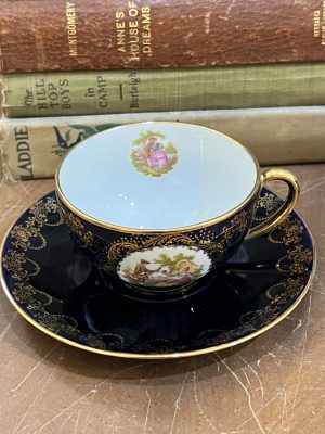Limoges Castel (France) 22 K Gold Teacup and Saucer