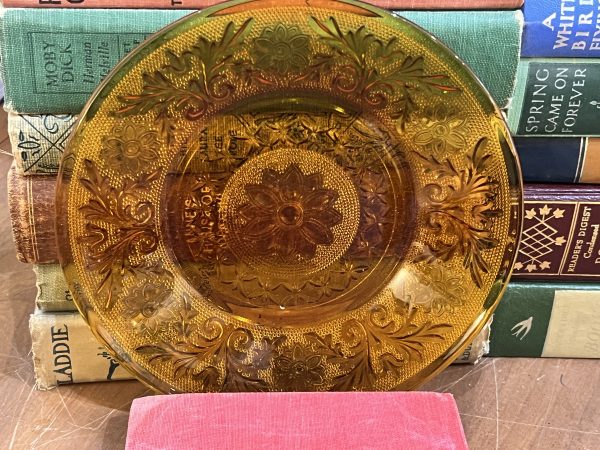 Golden Salad Plate with Leaves