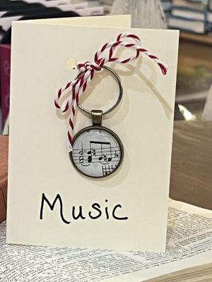 Music Keychain with Gift Card - "Music is well said to be the speech of angels," quote by Thomas Caryle, Essays, "The Opera"
