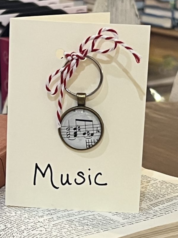 Music Keychain with Gift Card - "Music is well said to be the speech of angels," quote by Thomas Caryle, Essays, "The Opera"
