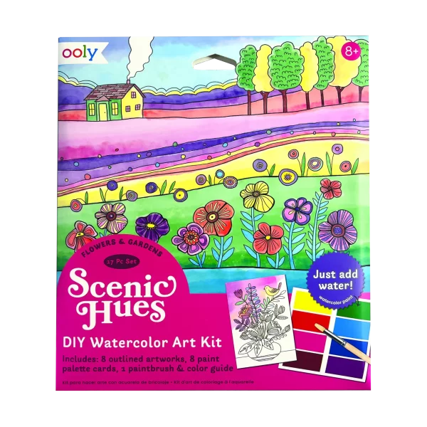 Scenic Hues: DIY Watercolor Art Kit - Flowers & Gardens  (SKU 1215)