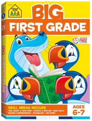 School Zone Big First Grade Workbook: 320 Pages, 1st Grade, Reading Comprehension, Phonics, Spelling, Vocabulary, Basic Math, Time, Money, Fractions, Ages 6 to 7 [Paperback] Zone, School