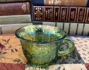 Beautiful Green Heavy Glass Coffee Cup Depression Glass (S739)