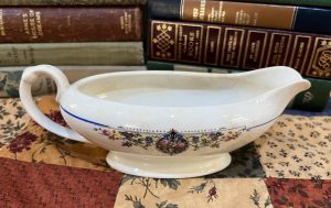 Rose Centered with Vines Flowing Elegant Gravy Bowl (S753)