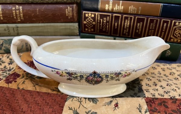 Rose Centered with Vines Flowing  Elegant Gravy Bowl (S753) ~ 50% off with vintage coupon