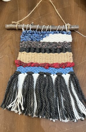 Macrame Black & White Tassels with Earth Colors wall hanging (SG752)
