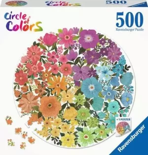 Ravensburger Jigsaw Puzzle Circle of Colors - Flowers - 500 Pieces Puzzle (SKU 1230)