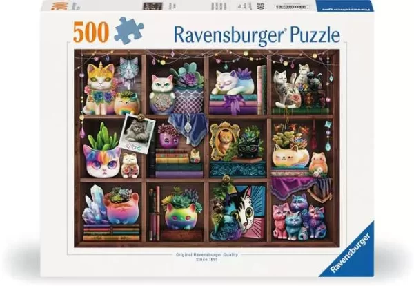 Ravensburger Jigsaw Puzzle Cubby Cats and Succulents - 500 Pieces Puzzle (SKU 1239)