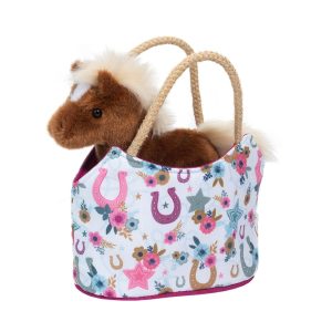 Boho Horseshoe Sassy Pet Sak with Chestnut Horsewith Horse