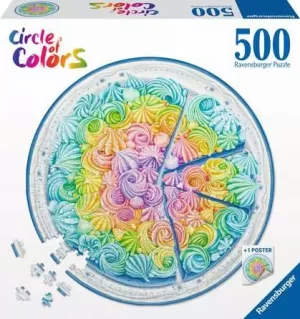 Ravensburger Jigsaw Puzzle Circle of Colors - Rainbow Cake - 500 Pieces Puzzle (SKU 1233)