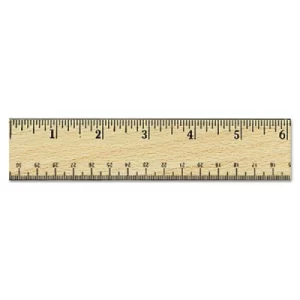 Wooden Ruler with metal straight edge (metric & standard)