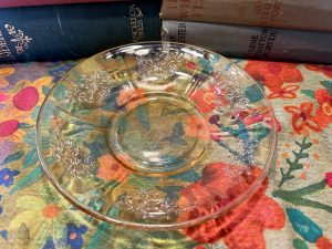 Small Light Pink Dainty Depression Glass Dessert Plate (S808) ~ 50% off with vintage coupon