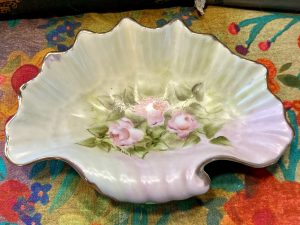 Vintage Porcelain Rose Shell Trinket Dish (S809) ~ 50% off with vintage coupon