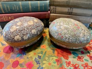 Set of 2 Paper-Mache Floral Easter Egg Containers (S820) ~ 50% off with vintage coupon