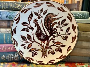 Vintage Homer Laughlin Dura-print California Provincial Dinner Plate (Chanticleer) (S824) ~ 50% off with vintage coupon