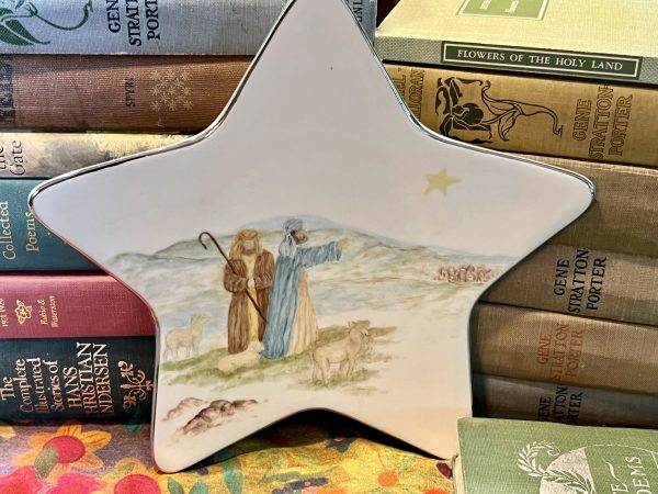 Gorgeous Nativity Star with Silver Edging Shepherds in the Field outside Bethlehem (S828) ~ 50% off with vintage coupon