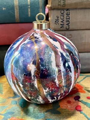 Swirl Marbled Ceramic Bauble Ornament (Gazing Ball) (S835) ~ 50% off with vintage coupon