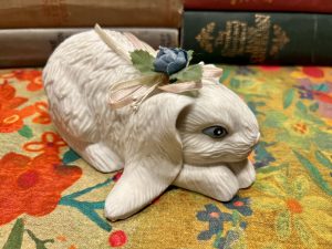 Little friendly Easter bunny laying down with floopy ears (S842) ~ 50% off with vintage coupon