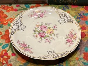Gorgeous Floral Dinner Plate with Swirls (S856)  ~ 50% off with vintage coupon