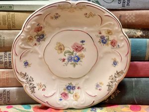 Gorgeous Floral Plate with Floral Designs and Swirled Edging (S855)  ~ 50% off with vintage coupon
