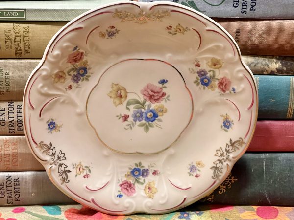 Gorgeous Floral Plate with Floral Designs and Swirled Edging (S855)  ~ 50% off with vintage coupon