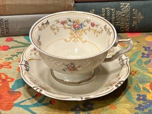 Gorgeous Floral Tea Cup with Saucer (S858)  ~ 50% off with vintage coupon