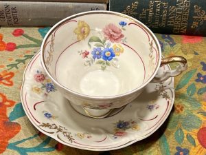 Gorgeous Floral Tea Cup with Saucer (S859)  ~ 50% off with vintage coupon