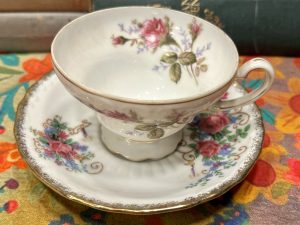 Beautiful Rose Tea Cup with Saucer (S867)  ~ 50% off with vintage coupon