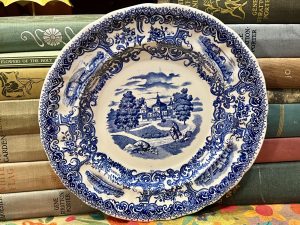 Liberty Blue Staffordshire Ironstone Plate with Town Scene (S872) ~ 50% off with vintage coupon